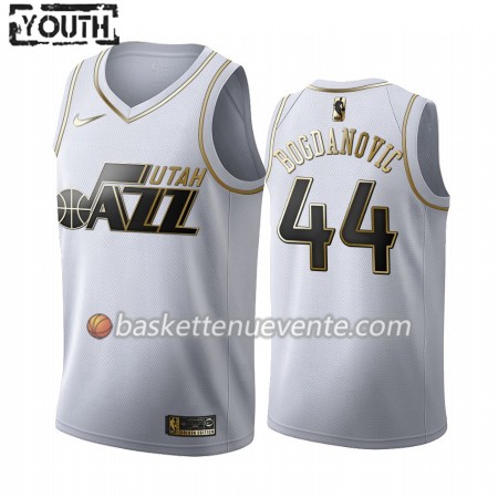 Maillot Basket Utah Jazz Bojan Bogdanovic 44 2019-20 Nike Blanc Golden Edition Swingman - Enfant
